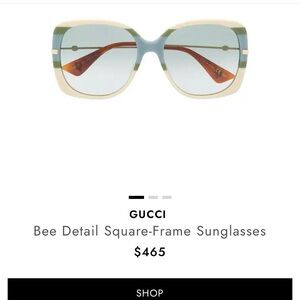 Gucci Gold Bee Accent Sunglasses